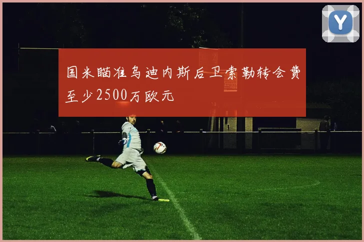 国米瞄准乌迪内斯后卫索勒转会费至少2500万欧元